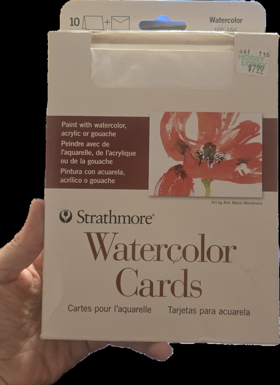Strathmore Watercolor Cards 10 Blank Cards + Envelopes Full Size NEW Sealed